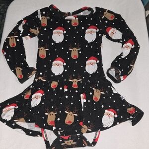 Bums & Roses Santa Reindeer Christmas Longsleeve Bodysuit w/ Skirt 18-24 Months
